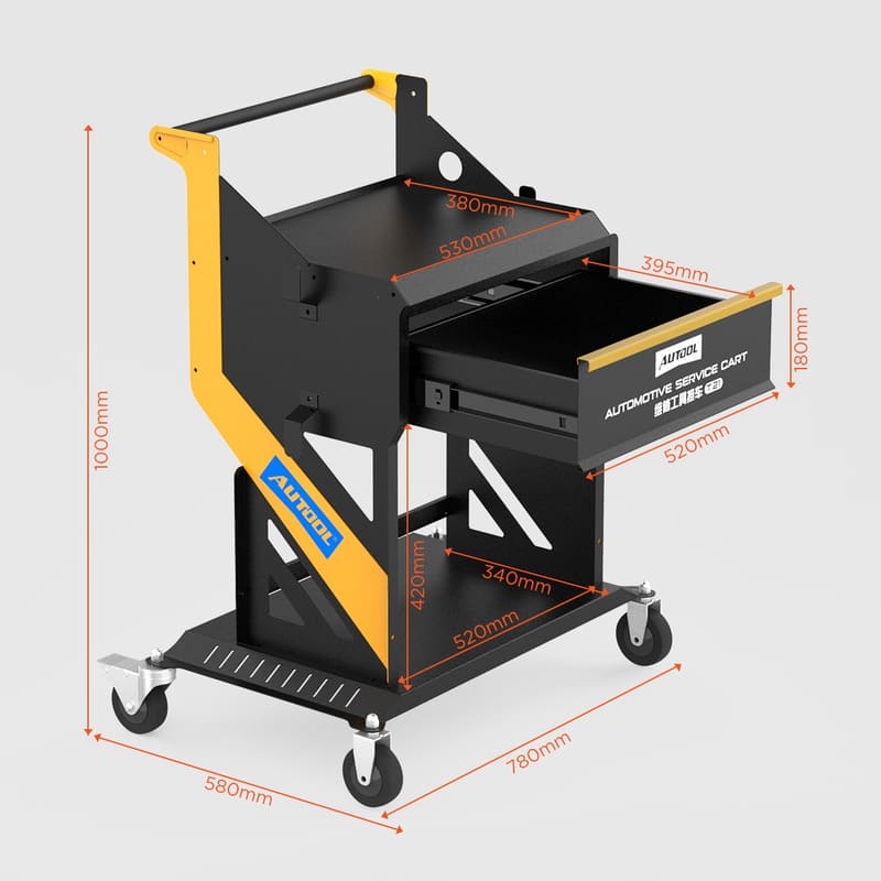Тележка диагностическая 520x670x1000mm AUTOOL
