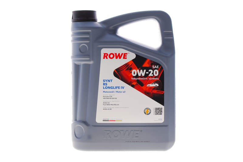 Олива 0W20 HIGHTEC SYNTH RS LONGLIFE IV (4L) (Porsche C20/VW 508 00/509 00) (ACEA A1/B1/C5) ROWE