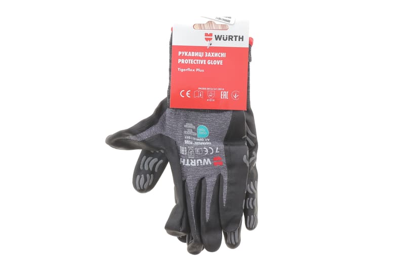 Перчатки с нитриловым покрытием (S) TIGERFLEX PLUS WURTH