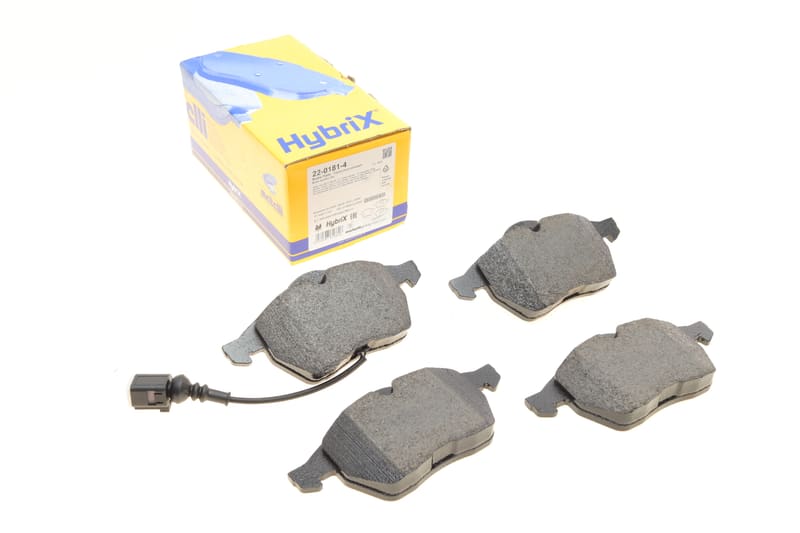 Колодки тормозные (передние) Audi A3/TT/Seat Leon/Skoda Octavia/VW Golf 96-10/Polo 05-09 (+датчик) METELLI