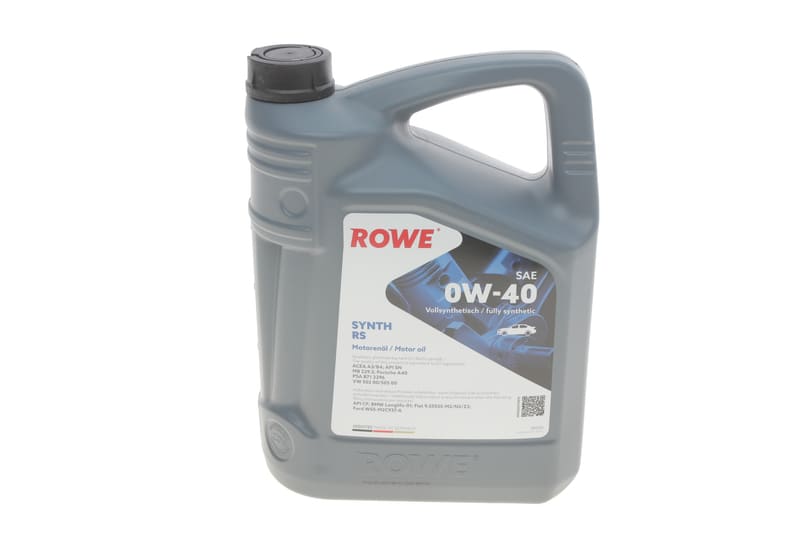 Олива 0W40 HIGHTEC SYNTH RS (5L) (MB 229.5/Porsche A40/VW 502 00/505 00) (ACEA A3/B4) (API SN/CF) ROWE