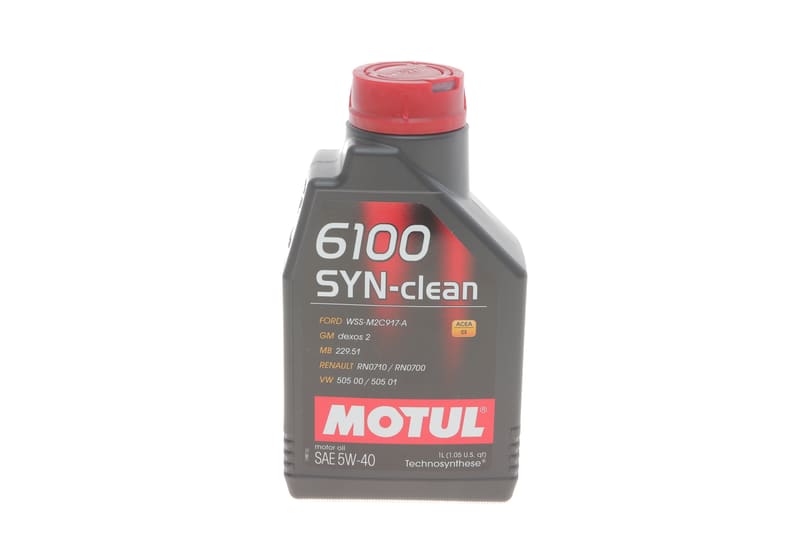 Олива 5W40 6100 SYN-clean (1л) (LL-04/GM-OPEL dexos2TM/MB 229.51/VW 505 00/505 01) заміна на 854311 MOTUL