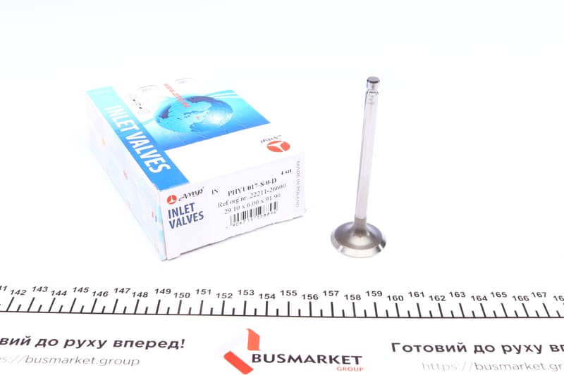 Клапан (впуск) Hyundai Accent 1.4/1.5/1.6 16V (29.1x6x91.9) (вальцювання) AMP